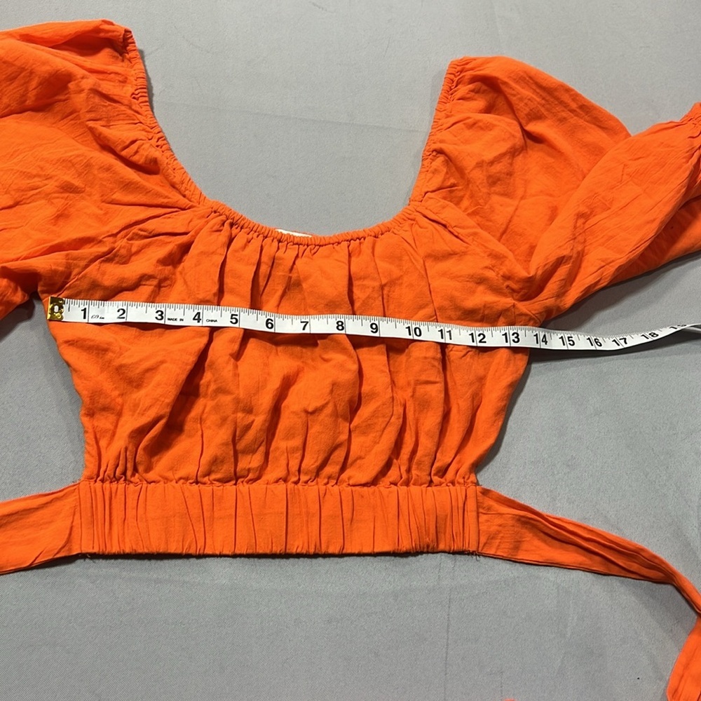 Topshop open back puff sleeve blouse - Picture 2 of 6